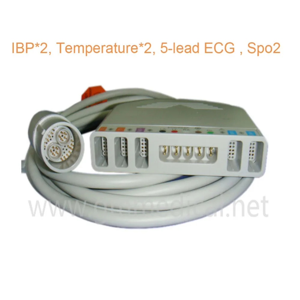 Multi-Parameter ECG Trunk Cable Compatible With Lohmeier(IBP*2, Temperature*2, 5-lead ECG , Spo2) цена Multi-Parameter ECG Trunk Cable Compatible With Lohmeier(IBP*2, Temperature*2, 5-lead ECG , Spo2) цены онлайн