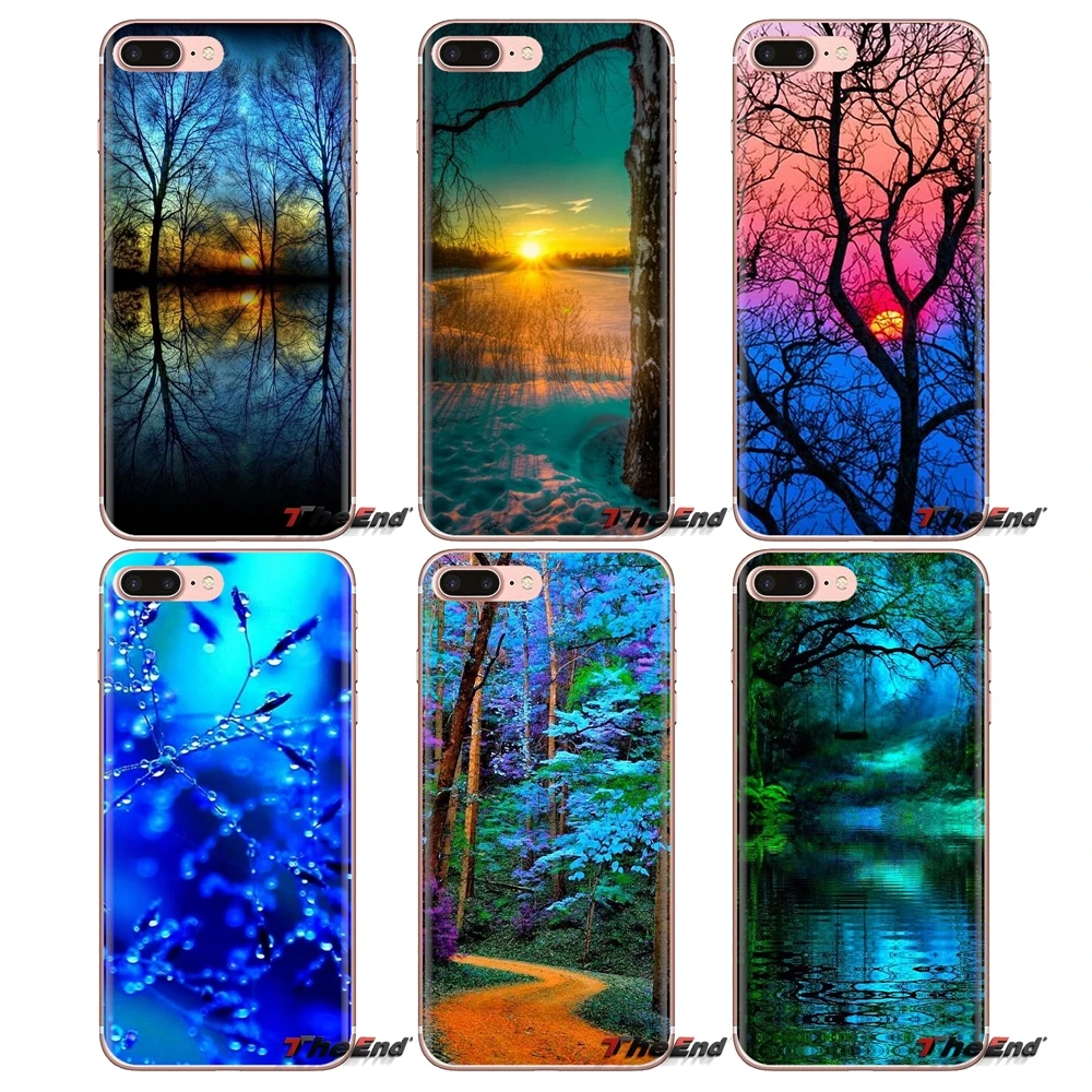 Silicone Skin Cover Beautiful Blue Nature Forest For Huawei G7 G8 P7 P8 P9 P10 P20 P30 Lite Mini Pro P Smart Plus 2017 2018 2019 |