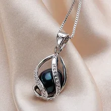 Натуральный жемчуг, подвеска в клетку, 925 пробы, серебро, модное женское ожерелье из настоящего черного пресноводного жемчуга, самая низкая цена