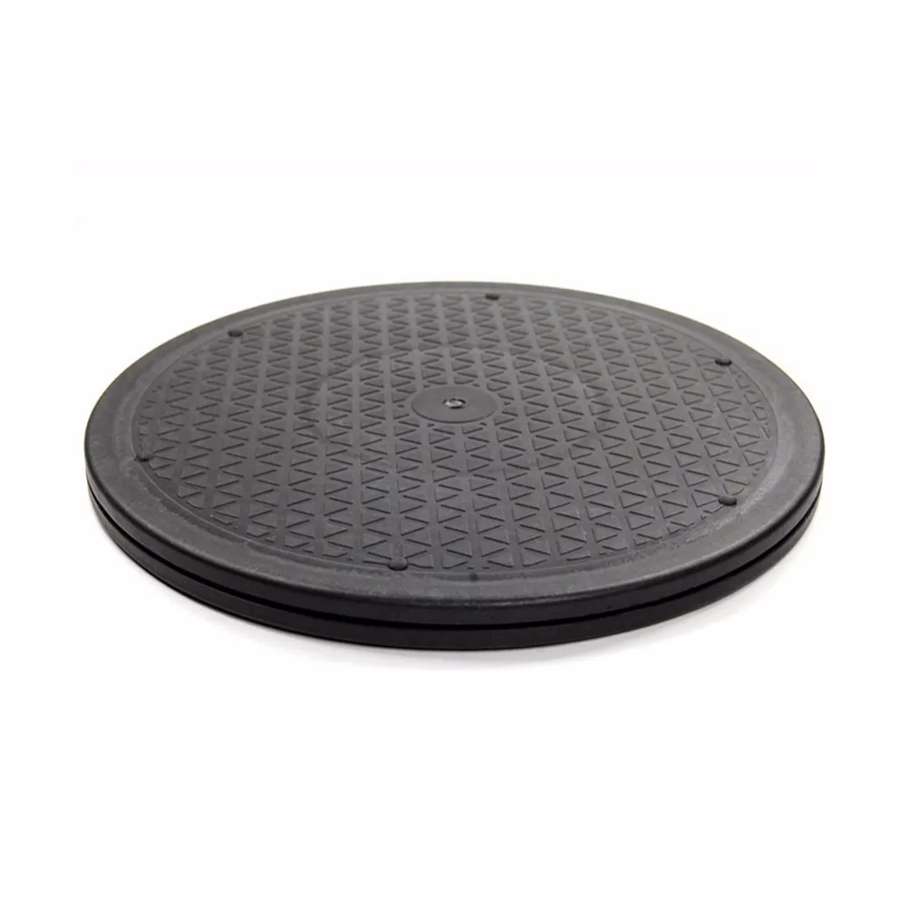 12 Inch Heavy Duty Rotating Swivel Steel Ball Bearings Stand for Monitor TV Turntable Lazy Susans Black Round Shape
