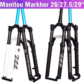 MTB Bike Fork For Manitou MARKHOR 26 27.5 29er Mountain Bicycle Fork Oil and Gas Fork Remote Lock Air Damping Suspension Fork 2017 ievele full carbon fiber mountain bike fork bicycle forks 26 27 5 29er mtb carbon fork bike accessories disc 160