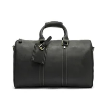 Горячая Распродажа, сумка из натуральной кожи, модная, верхний слой, коровья кожа, Мужская большая дорожная сумка, дизайнерская, простая, Лоскутная, черная, ручная сумка