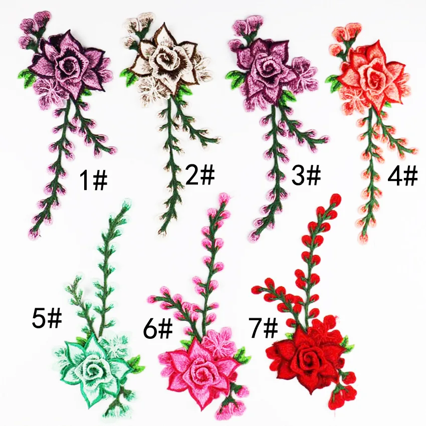 Вышивка кружевная ткань паста национальная джинсовая одежда патч Водорастворимая трехмерная Пара Цветов