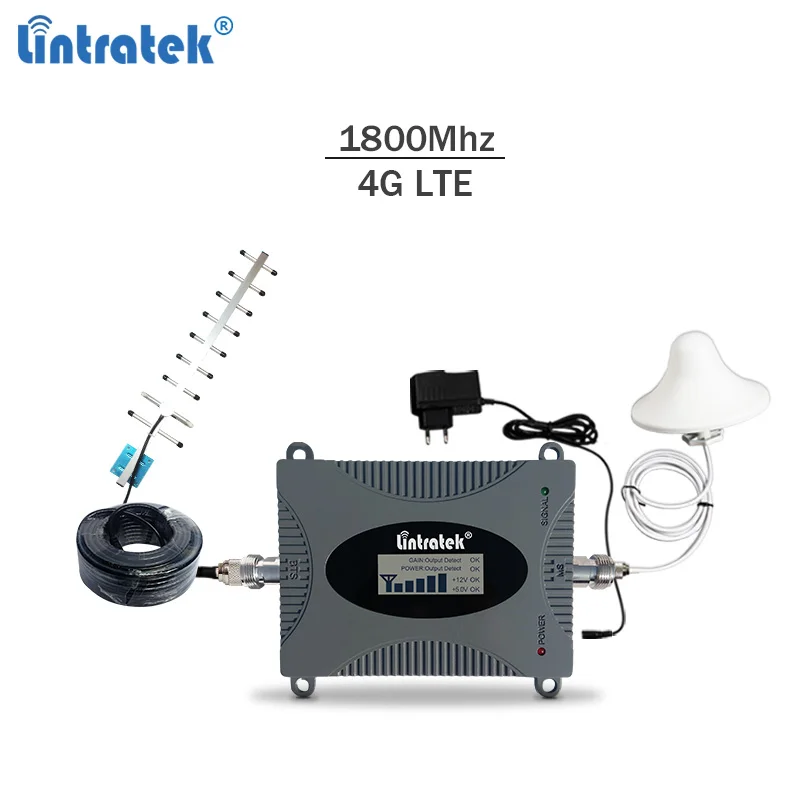 

Lintratek booster 2g/4g 1800Mhz mobile signal booster gsm umts lte 4g repeater for DCS 1800 amplifier full kit #7.6
