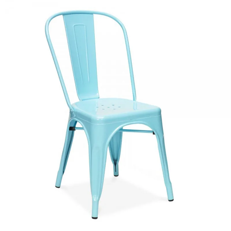 Стальное с голубым порошковым покрытием боковое кресло