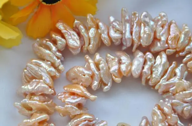 

FREE SHIPPING>@@> 3500 BEAUTIFUL DENS pink BIWA FRESHWATER PEARL NECKLACE