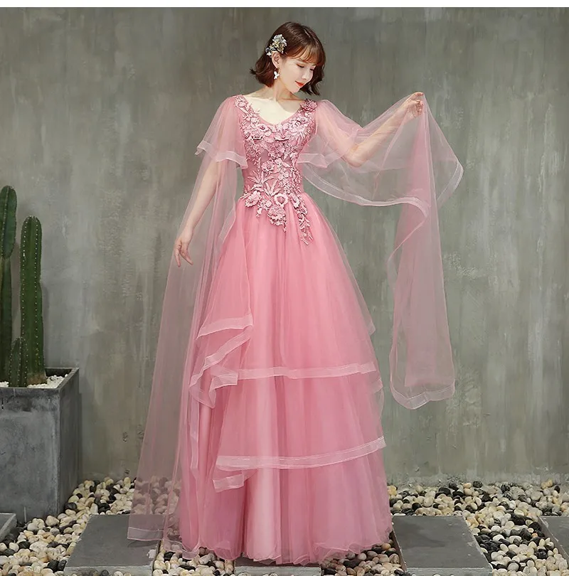 Дешевые розовые платья Quinceanera бальное платье V образным вырезом пышные сладкий 16 фуршетов великолепные платья светится в течение 15 лет кружевное длинное платье для выпускного вечера плюс Размеры