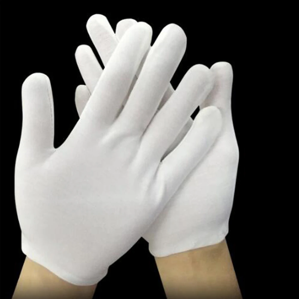 Высококачественные весенне-летние перчатки из спандекса мужские черные белые этикеты тонкие стрейч-перчатки танцевальные плотные белые ювелирные перчатки