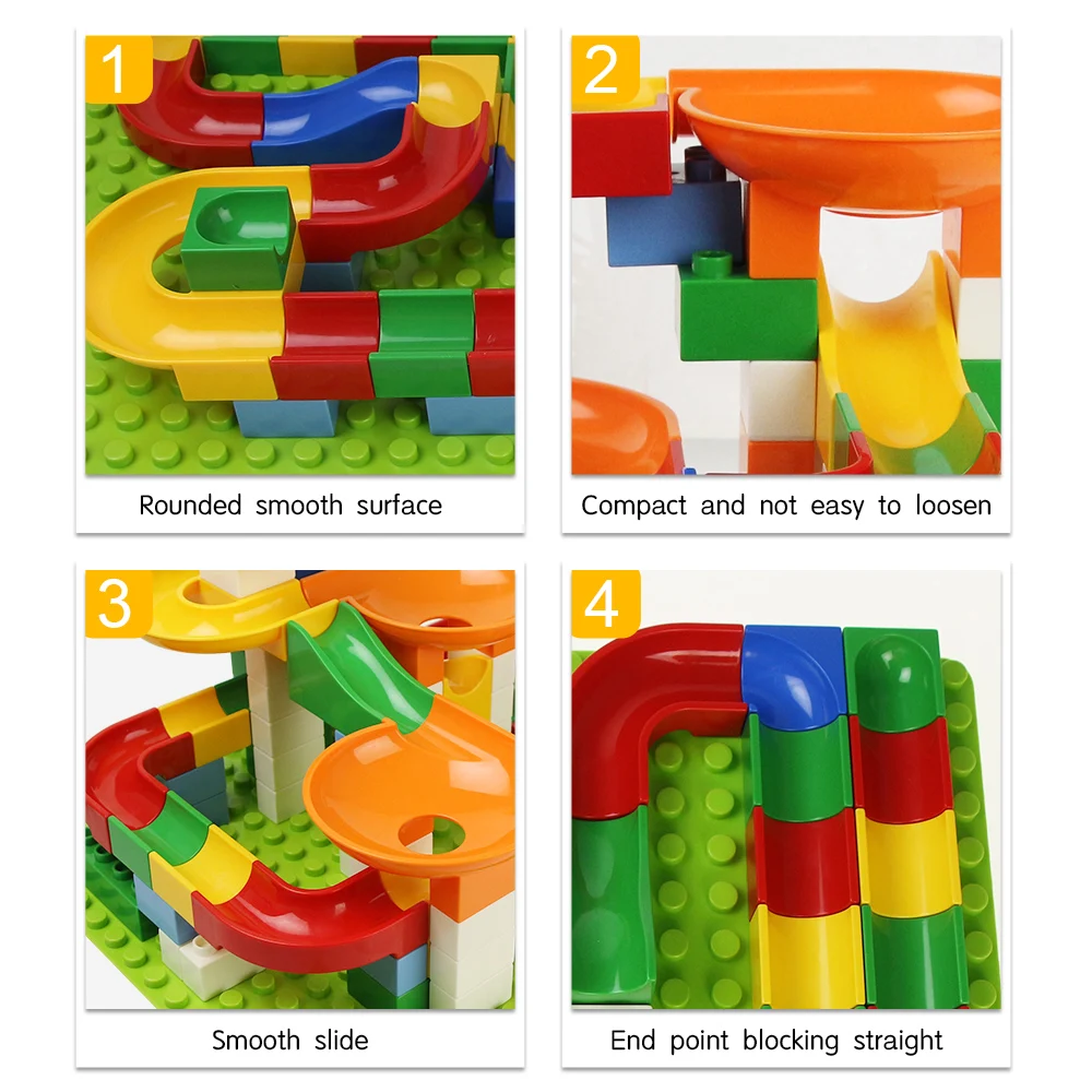 4 стиля Монтажная горка большого размера строительные кирпичные дорожки DIY строительные блоки мраморный гоночный лабиринт шарики Развивающие игрушки для детей