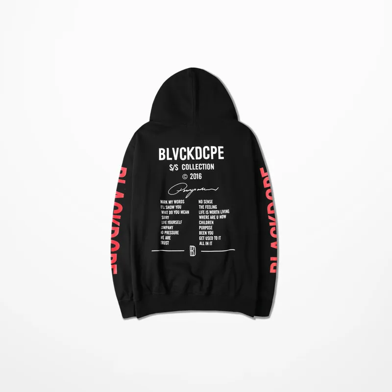 Ulzzang 2019 High Street Mens Hoodies And Sweatshirts Vintage Harajuku Hip Hop Blvckdgpe Print Sweatshirt Men Justin Bieber BTS