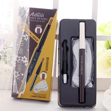 Новая косметика натуральный карандаш для бровей водостойкий 5 цветов невооруженный карандаш для бровей с сменными кистями для макияжа трафарет для бровей