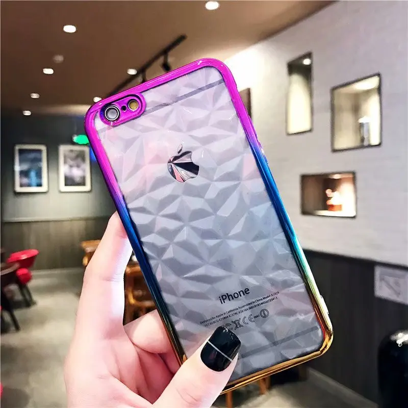 Case para Iphone Case à Prova de Choque Colorido Brilhante Diamante 6 6s Cristal Macio Tpu 7 8 Plus x Telefone 100 Pçs Dhl 3d 3 Caso de telefone & Covers