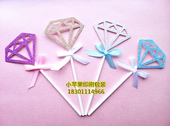 

2000PCS/LOT Wholesale Diamond Cupcake Topper Picks Hand-made Party Decoration