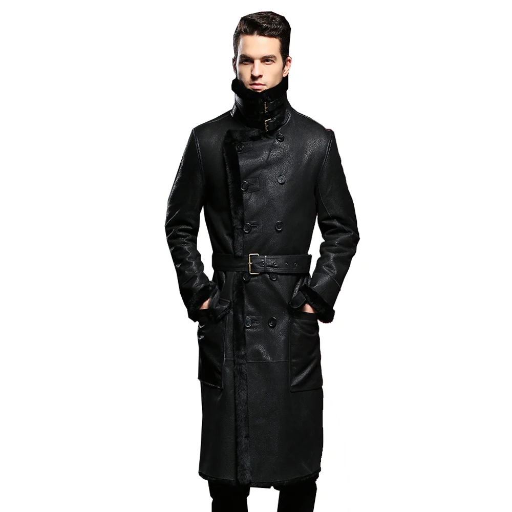 

Men Real Sheepskin Fur Coat Genuine Leather Handsome Formal Casual Winter Long Thick Jacket Sheepskin Shearling Men Fur Outwear