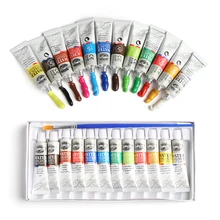 12 цветов акриловые краски s туба набор для ногтей художественные книги краски s инструмент для рисования для художественных книг предлагаем краски кисти паллет