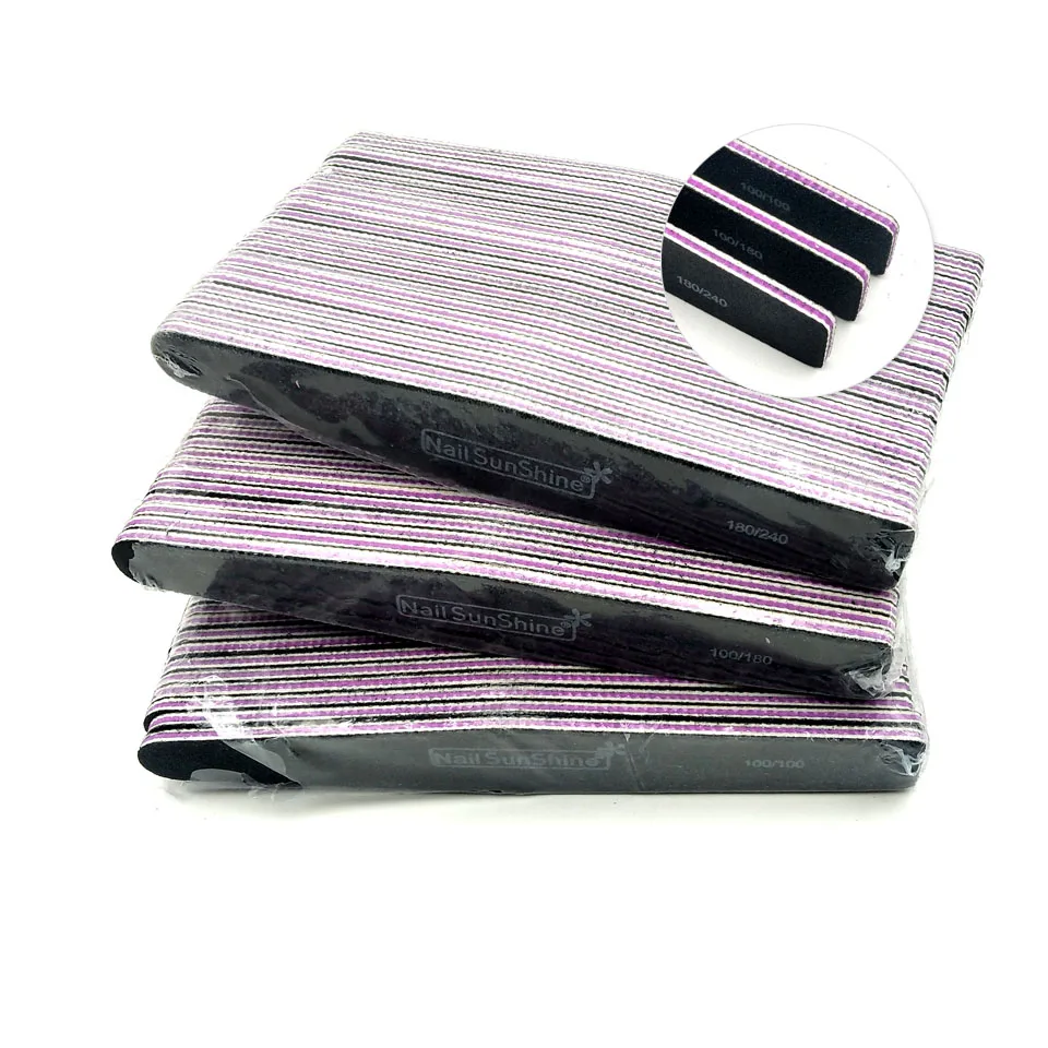 

25Pcs EVA Nail File Buffing 100/180/240 Black Diamond Rhombus Sandpaper Washable Nail Buffer Manicure Pedicure Accessoires Tools
