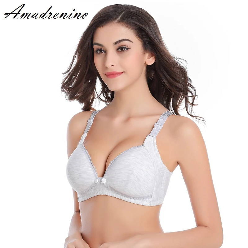 Amadrenino Grey Color Women Nursing Bra Maternity Bra Pregnant Mother