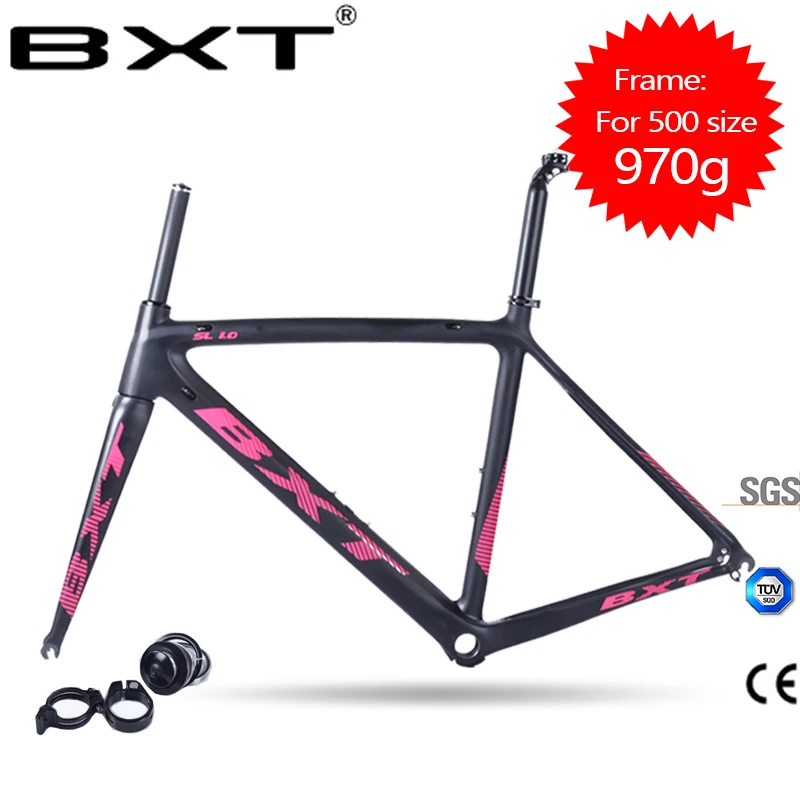 De Carbono bicicleta carretera marco 2017 BXT Di2 y mecánica/500/530/550mm Super luz de carretera carbono marco + horquilla + Marco de bicicleta de carbono para auriculares|light carbon road frame|carbon road framecarbon