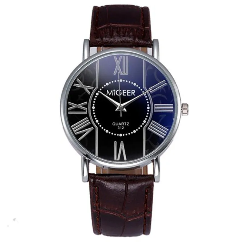 Luxury Fashion mens watches top brand luxury quartz-watch Crocodile Leather band Mens Analog Watch Wrist Watches clock 3M24 (1)