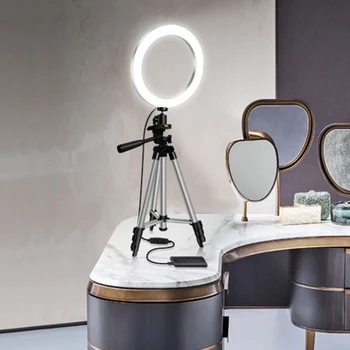 Billige Fotografische Studio Ring Licht Lampe Stativ LED Beleuchtung Telefon Adapter Make-Up Halter Stehen Für Live Broadcast Video