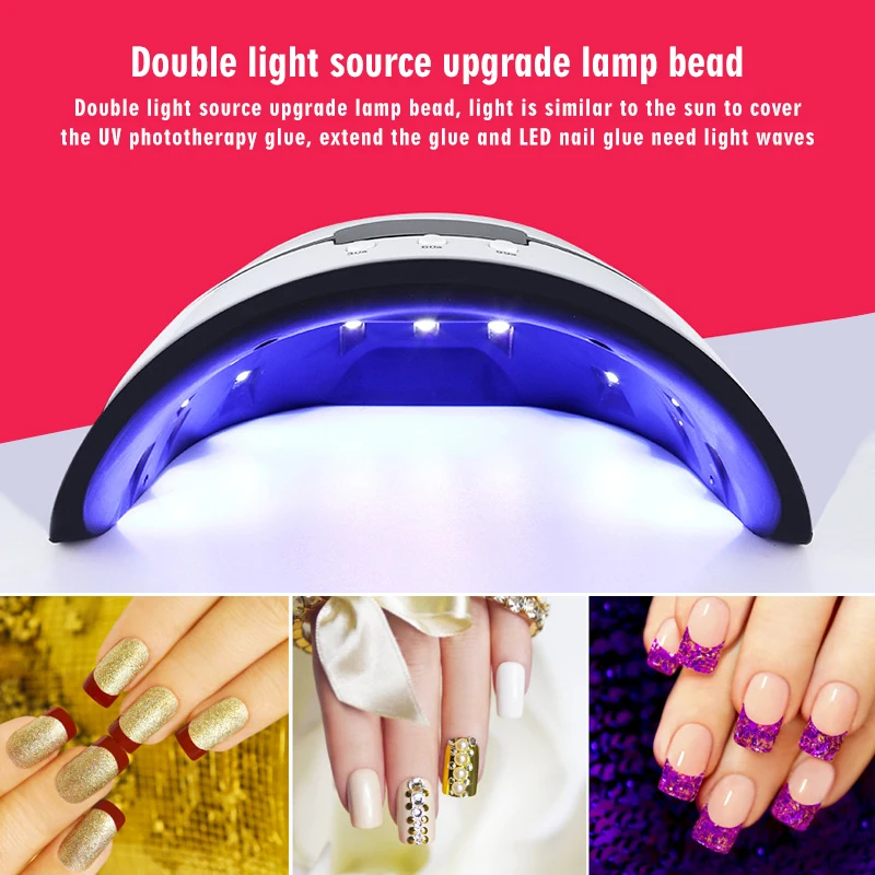 36W UV Lamp LED Nail Lamp Nail Dryer For All Gels Polish Sun Light Lamp Dryer Infrared Sensing Timer Smart LCD Display Manicure