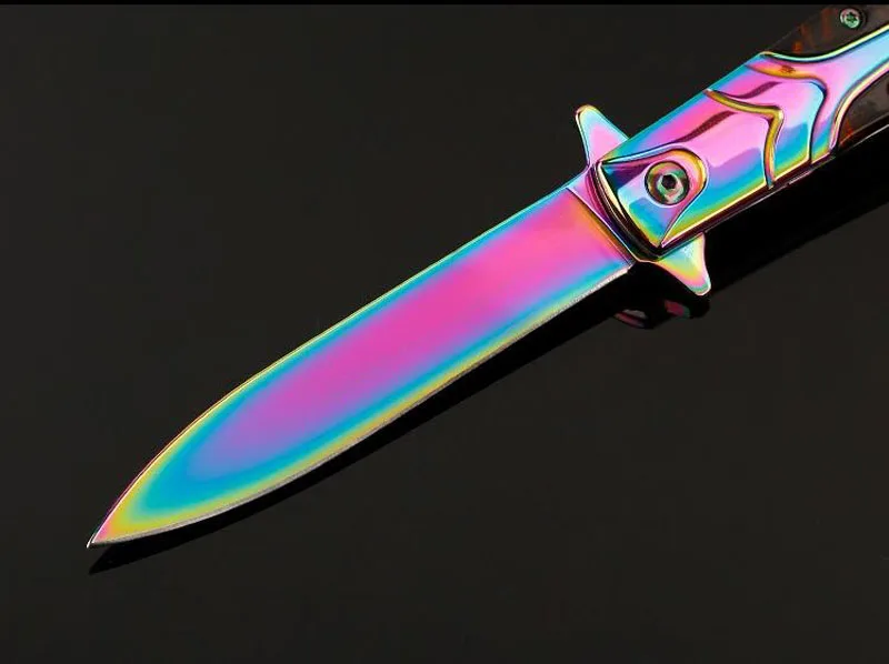 Цветной титановый складной нож с лезвием, байонет, многоцветные десантники для дайвинга, летающие тактические ножи, спасательные тактические ножи