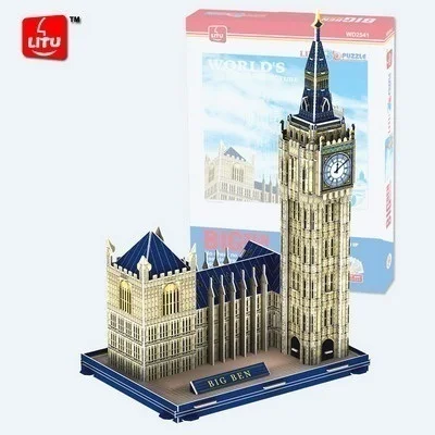 Educational toy London Big Ben 3d jigsaw puzzle assembly model paper famous building game creative kids