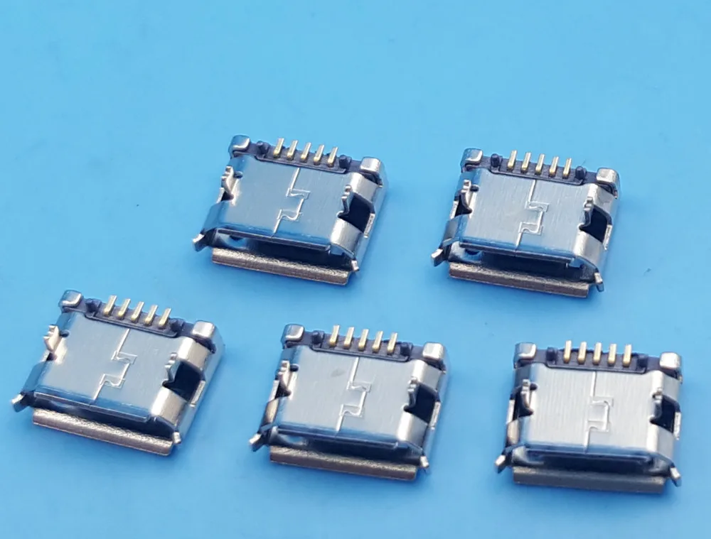 

100Pcs 2 Legs Micro USB Type-B 5Pin Female DIP Socket Connectors