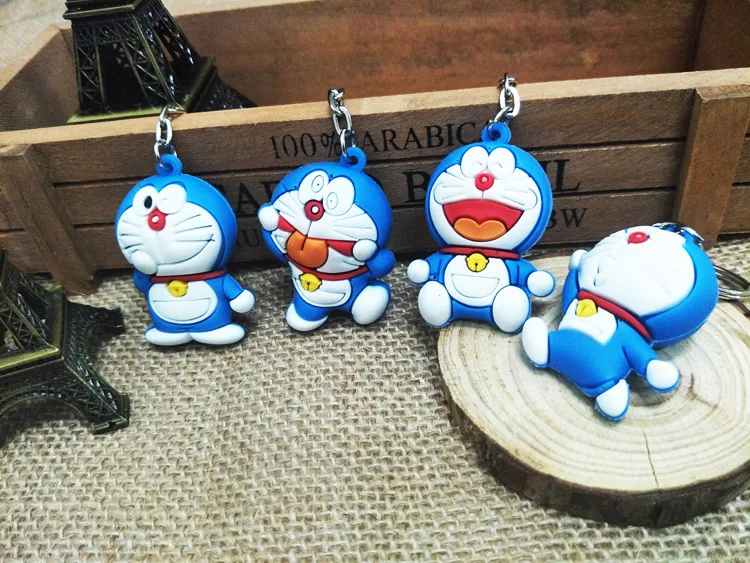 Doraemon фигурка игрушки 3D мультяшный кулон брелок много удовольствия дисплей сокровища Минифигурки ПВХ брелок детские игрушки