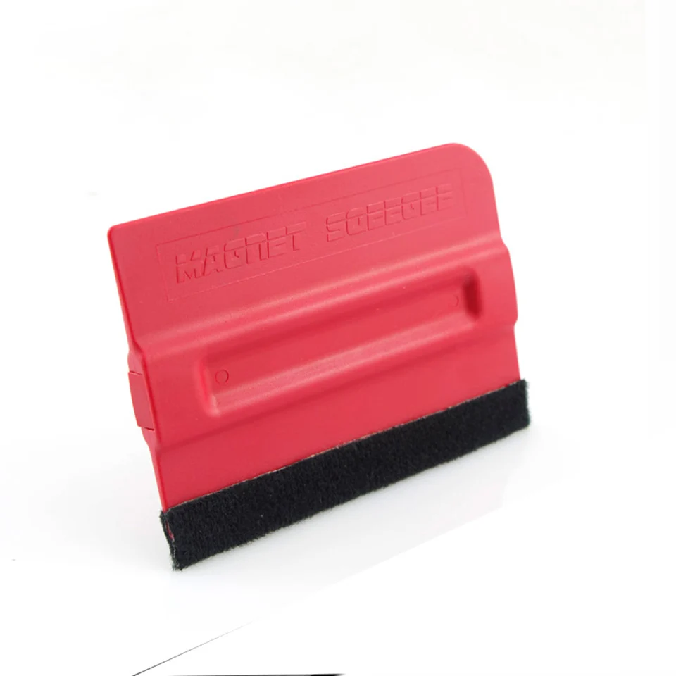 

Red Magnetic Scraper 7*10cm vinyl applicators magnet bondo Squeegee with felt edge MX-140F