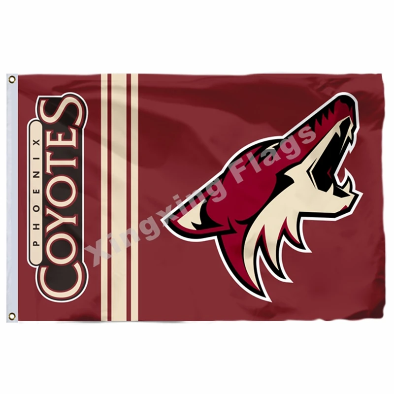 Phoenix Coyotes Wordmark Flag 3ft X 5ft Polyester NHL Banner Phoenix Coyotes Flying Size No.4 90