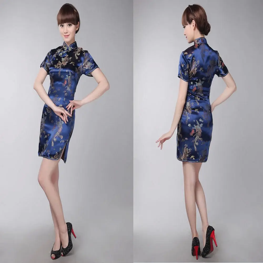 dark blue cheongsam