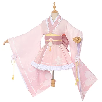 New My Hero Academia Uraraka Ochako cosplay costume lovely pink kimono uniform Litte hero Anime costumes clothes outfits cos - Цвет: Costume