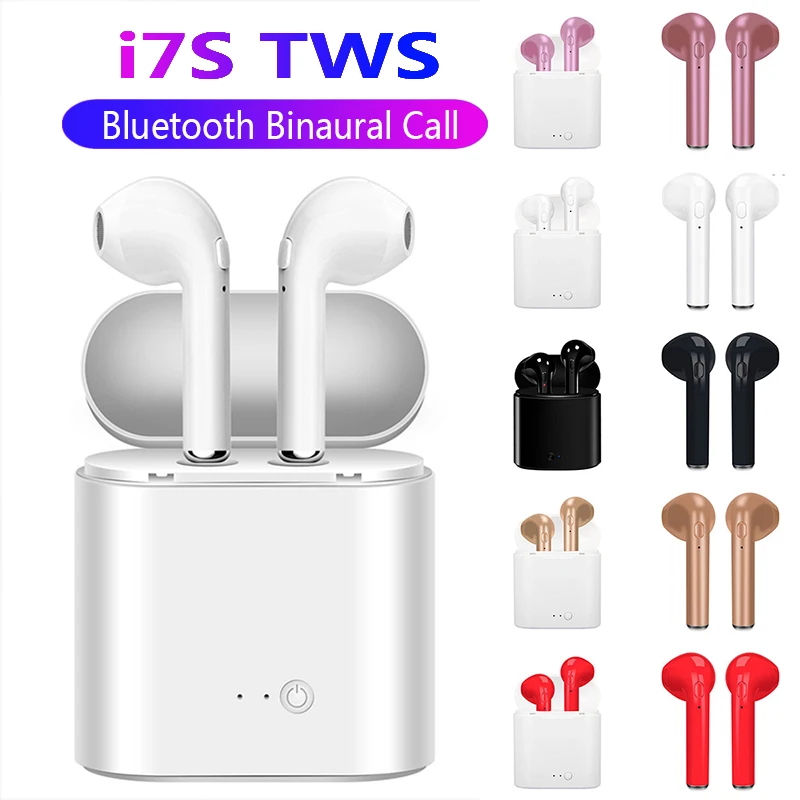 

Bluetooth Earphone I7s TWS Stereo Earbud Bluetooth Headset with Charging Pod Wireless Headsets Mic for All Smart Phone