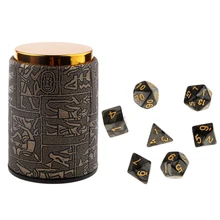 7pcs Cortam o Jogo para Dados DND RPG MTG Jogo de Tabuleiro Jogo de Tabuleiro D20 D12 D10 D8 D6 D4 Mista cor Dice Set & Copo de Dados