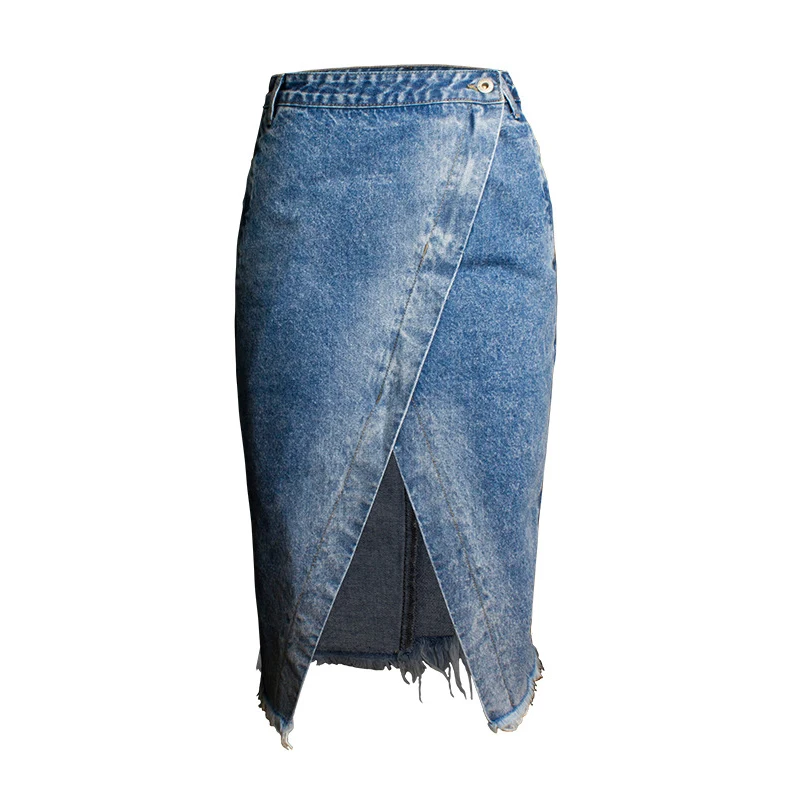 Skirt of female skirt hairline furl furl to wrap hip bull-puncher skirt irregular tassel tall waist skirt of halter MIDI skirt (17)