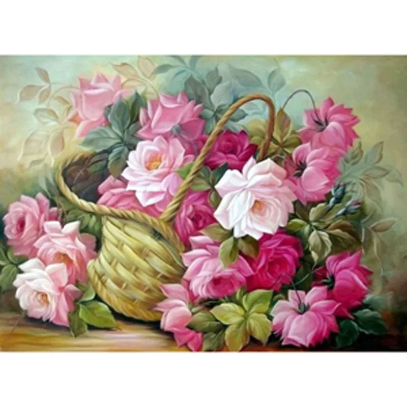 5D DIY Diamond Painting Flowers of Basket cross stitch kits diamond embroidery Lilac mosaic font b
