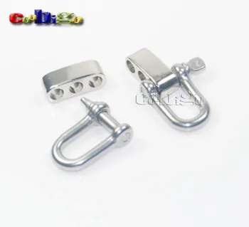 10pcs Pack 5/32"Stainless Steel D Shackle Adjustable Buckles Paracord Bracelet Parachute Cord DIY Outdoor Travel Kits#FLQ045+B2