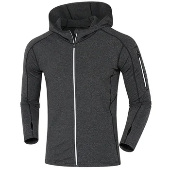 

Warm With Velvet Men's Running Jacket Sports fitness Long sleeves Hooded Jackets Outdoor Training Run Jogging Clothing Sporswear