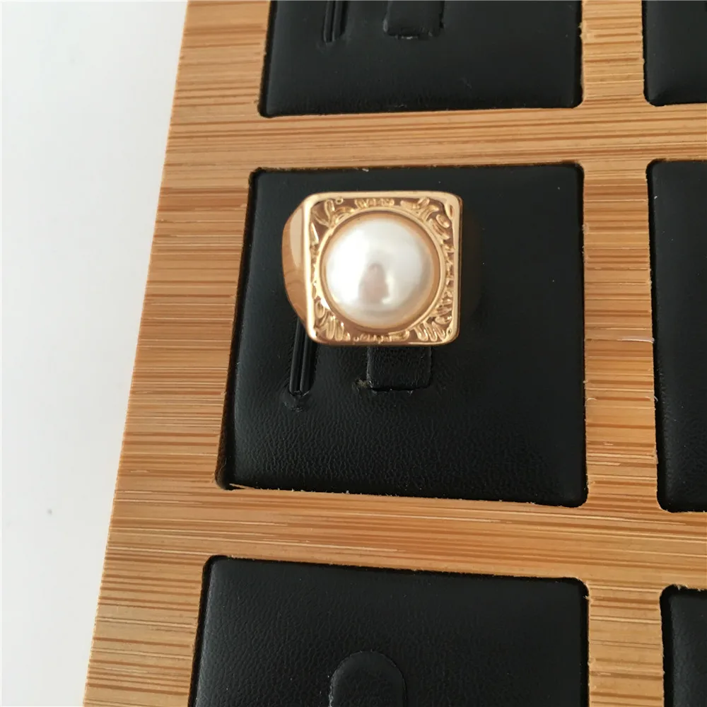 Повседневное женское кольцо золотое покрытие половина груша квадратное кольцо для женщин Девушка