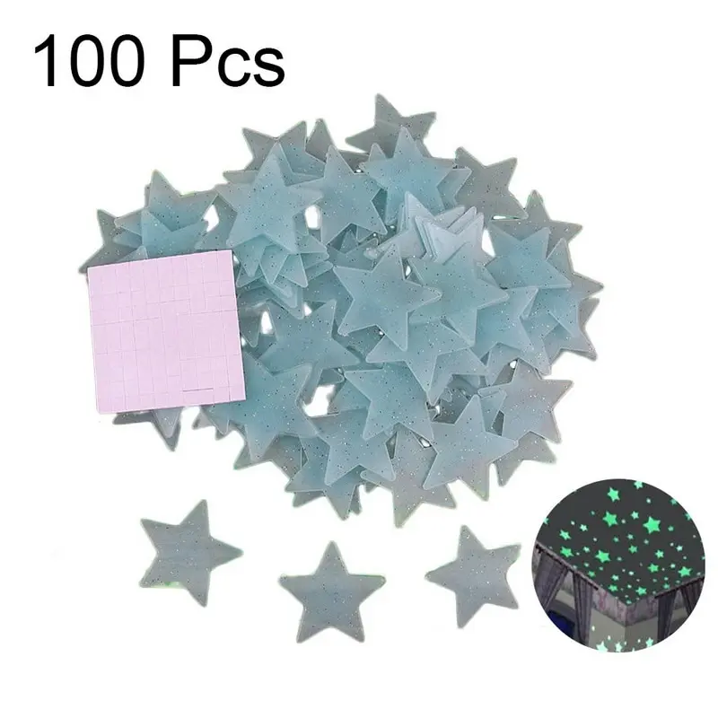 Хит 100 шт 3D звезды светится в темноте светящиеся наклейки на стену для детской комнаты гостиной настенные наклейки для украшения дома плакат
