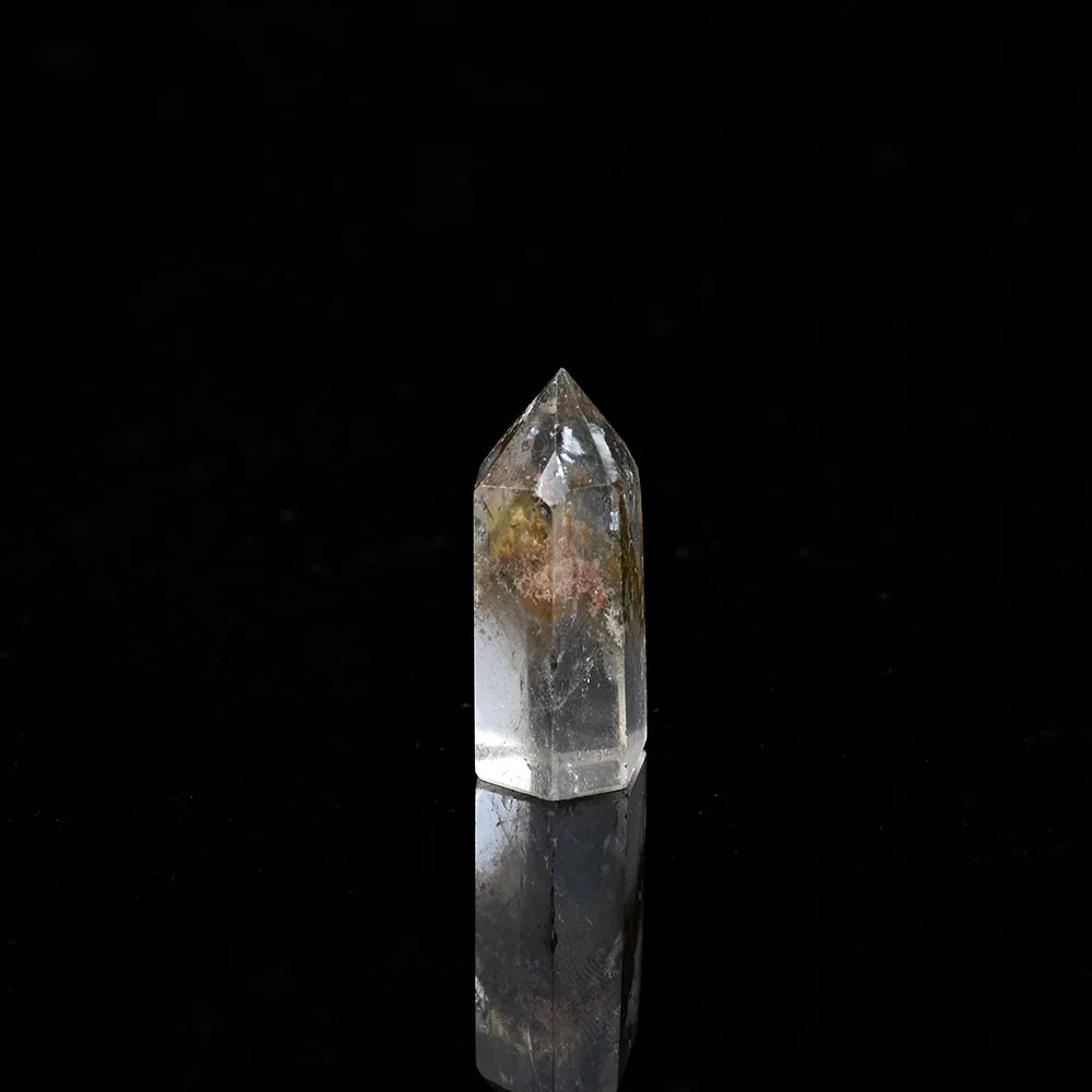 

1PcsNatural Dendritic Quartz Six Prism Quartz Wand For Healing Single Tip Column Terminated Points Crystal For Home Decor Gift