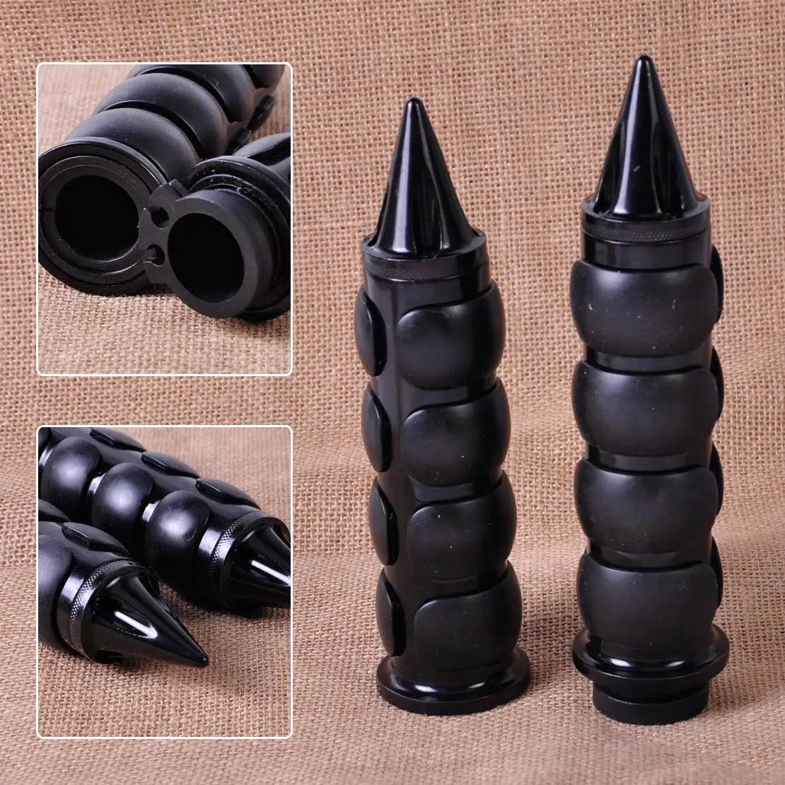 

CITALL 1 Pair 25mm Black Motorcycle Hand Grips Handlebar Throttle for Harley models with 1" bars 1970 1971 - 2009 2010 2011 2012