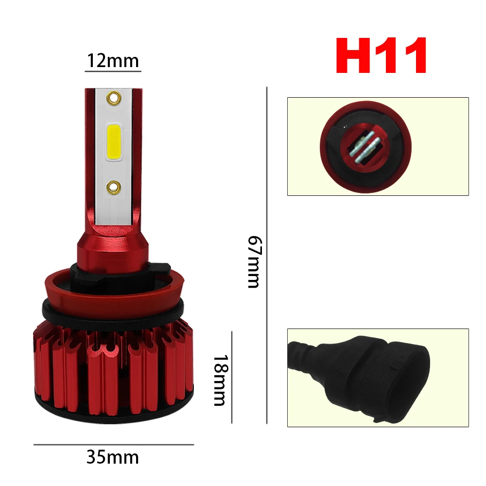 LSlight led car headlight cob bulbs h4 h7 light h8 h11 hb3 hb4 9005 9006 turbo auto lamps 6000k 55w 12v Led lampada luces para