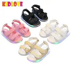 Kidlove Дети Мальчики Девочки свет сандалии резиновая подошва 4 вида цветов кроссовки белый черный, розовый летняя дышащая детская обувь SAN0