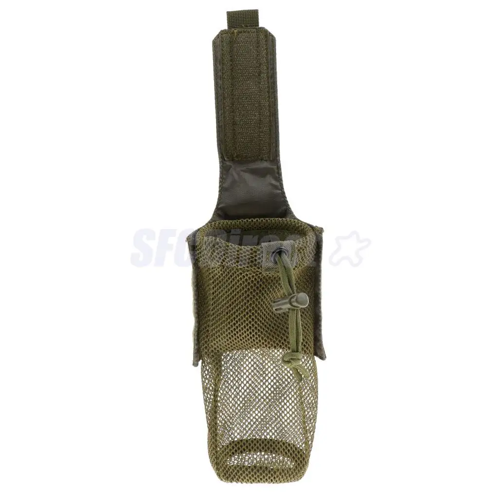 Outdoor Foldable Mesh Water Bottle Carrier Drinking Bottle Pouch Molle Bag Holder for Hunting Fishing Vest Belt