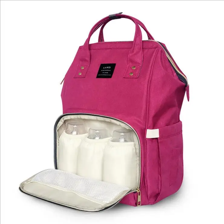 Аутентичные сумки для подгузников LAND Mommy, большой вместительный дорожный рюкзак для подгузников, с защитой от потери, на молнии, детские сумки для кормления, Прямая поставка - Цвет: MPB01-10
