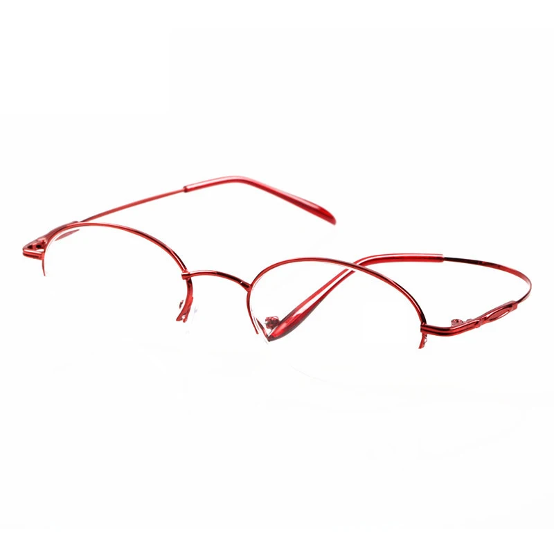 Seemfly диоптрия-1-1,5-2-2,5-3-3,5-4-4,5-5-5,5-6 очки для близорукости женские металлические полуоправы близорукие очки - Цвет оправы: Red Myopia 1.0