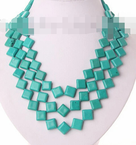 

ddh002687 stunning 3rows big 15mm baroque blue turquoise necklace 28% Discount