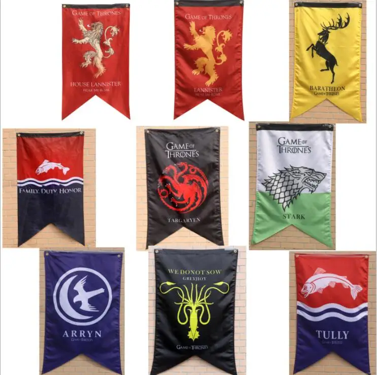 

costume props Game Of Thrones Banner Flag Winter is coming Fire blood Stark Targaryen Lannister Home Decor Flag